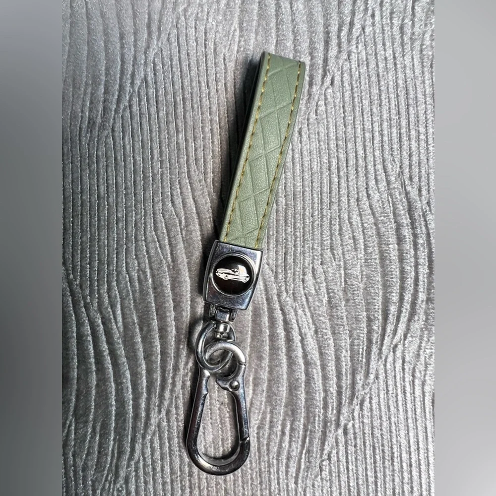 Luxury Green Quilted Keychain New